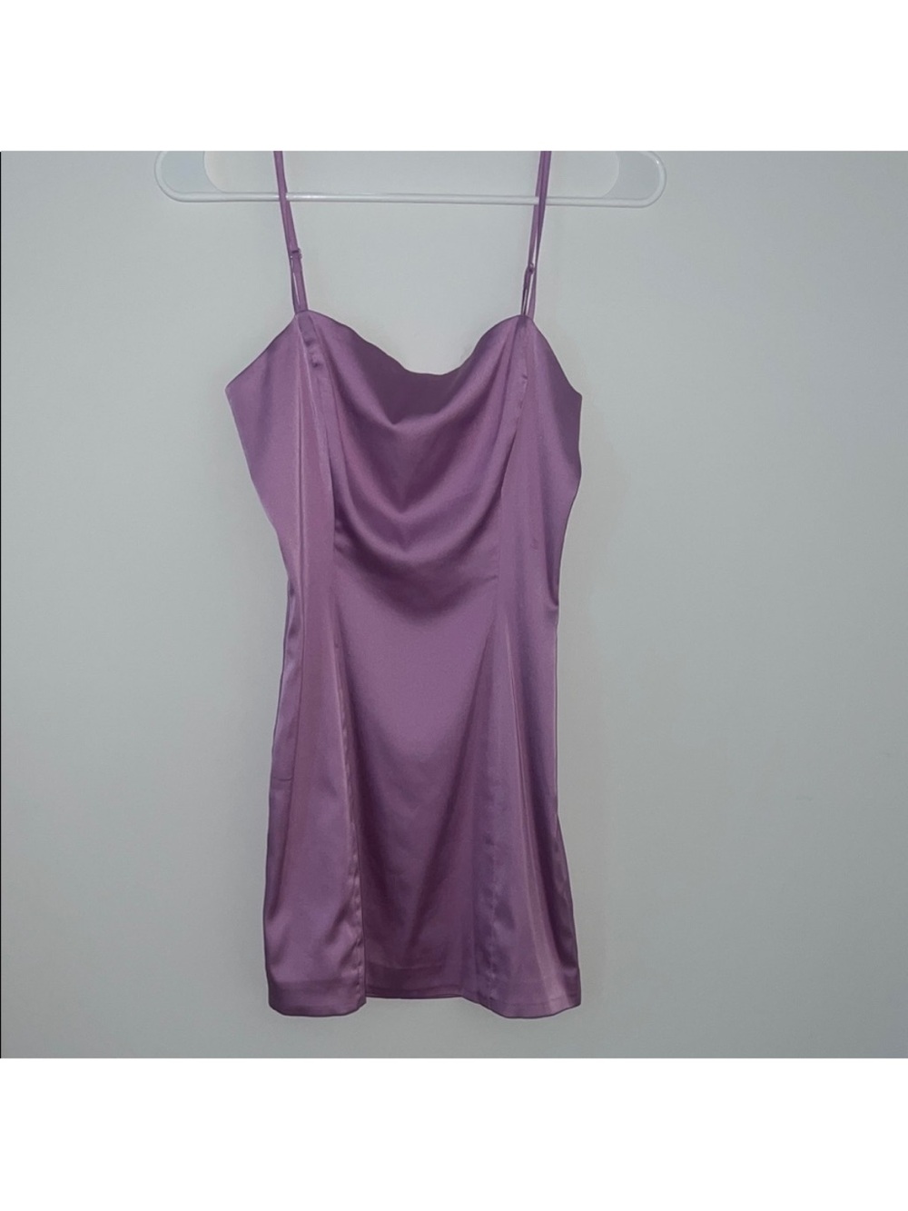 Sunday Best Pink Satin Cowl Neck Slip Dress